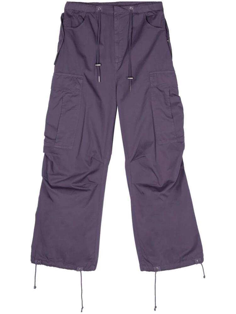 BLUEMARBLE drawstring-waist cotton cargo pants - Purple Cover