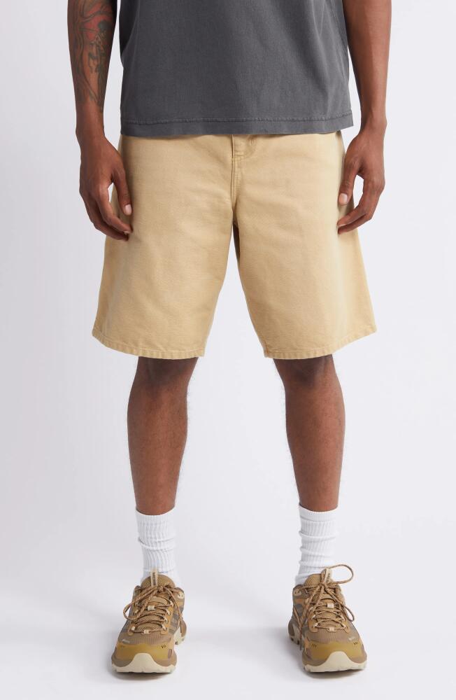 Carhartt Work In Progress Organic Cotton Canvas Carpenter Shorts in Bourbon Aged Canvas Cover