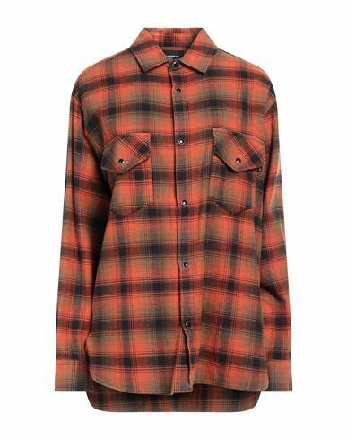 The Kooples Woman Shirt Rust Cotton, Wool Cover