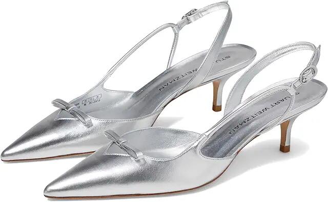 Stuart Weitzman Tully 50 Slingback (Silver) High Heels Cover