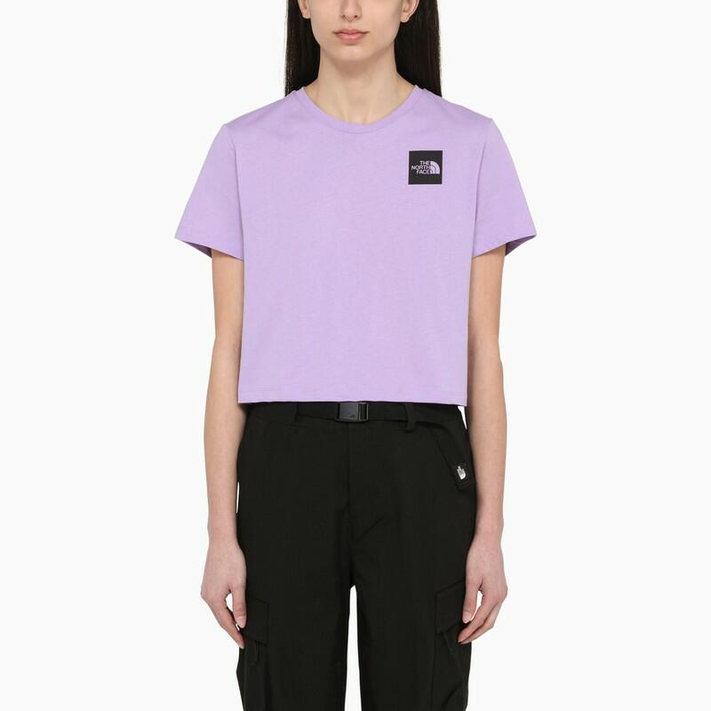 The North Face Lilac cotton cropped T-shirt with logo Cover