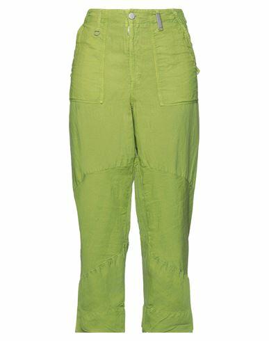 High Woman Pants Green Cotton, Linen Cover