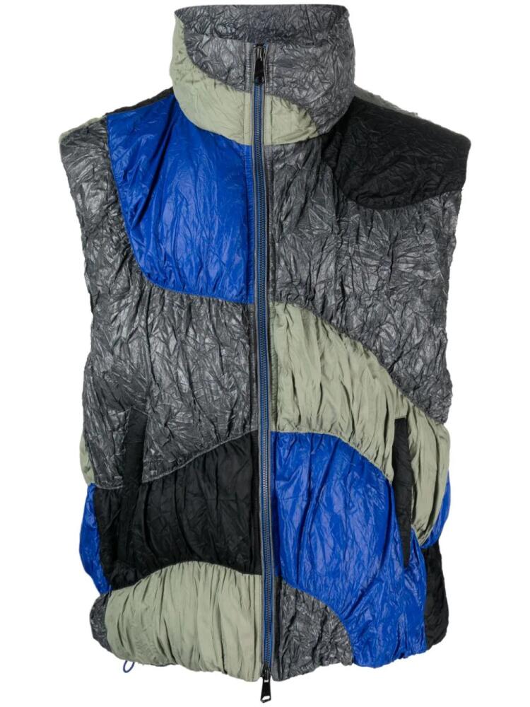 Ader Error Aren colour-block down gilet - Green Cover