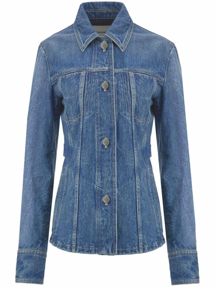 Ferragamo slim-cut cotton denim jacket - Blue Cover