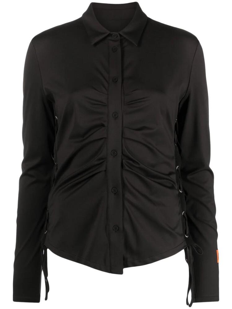 Heron Preston lace-up ruched shirt - Black Cover