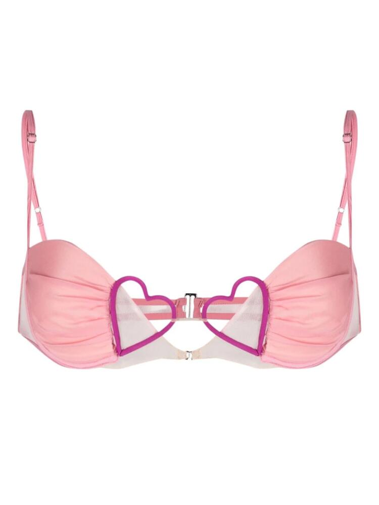 Nensi Dojaka heart-detail underwire bra - Pink Cover