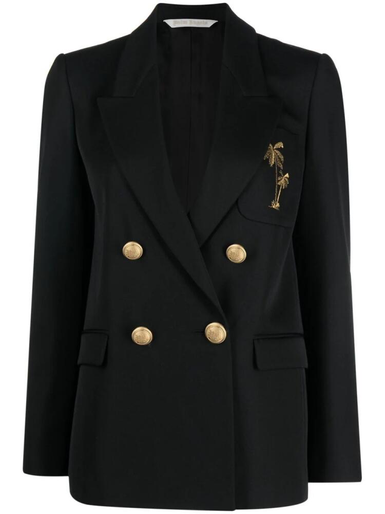 Palm Angels palm-embroidered blazer - Black Cover