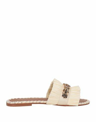 De Siena Woman Sandals Ivory Natural raffia, Textile fibers Cover