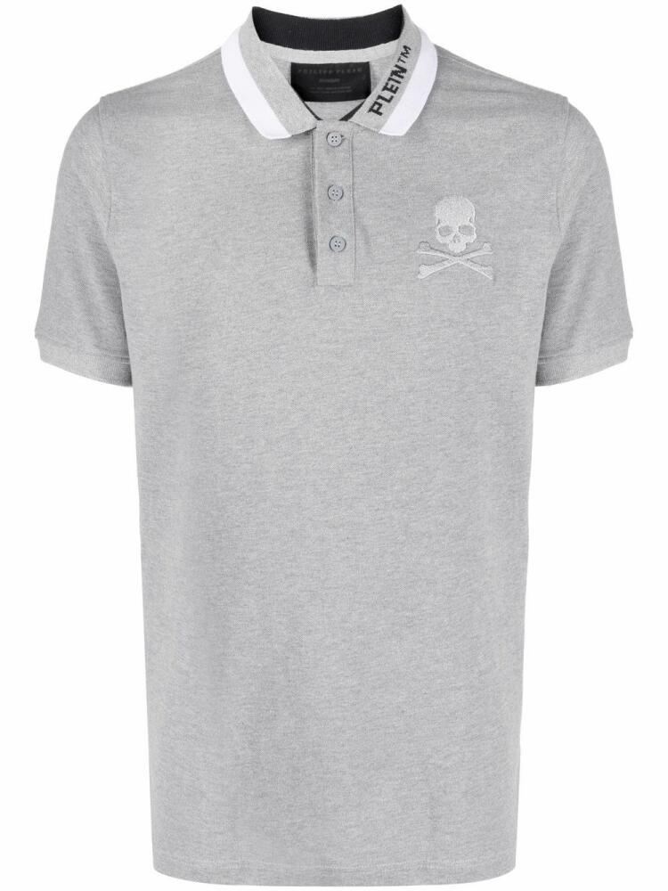 Philipp Plein logo embroidered polo shirt - Grey Cover