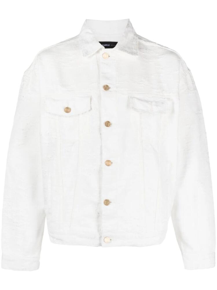 Purple Brand P027 textured shirt jacket - White Cover