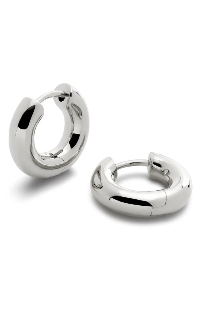 Monica Vinader Essential Tube Huggie Hoop Earrings in Sterling Silver Cover