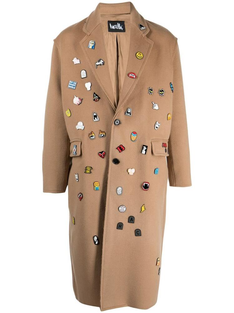 Haculla decorative pin-detail overcoat - Brown Cover