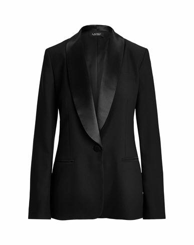 Lauren Ralph Lauren Satin-trim Crepe Blazer Woman Blazer Black Polyester Cover