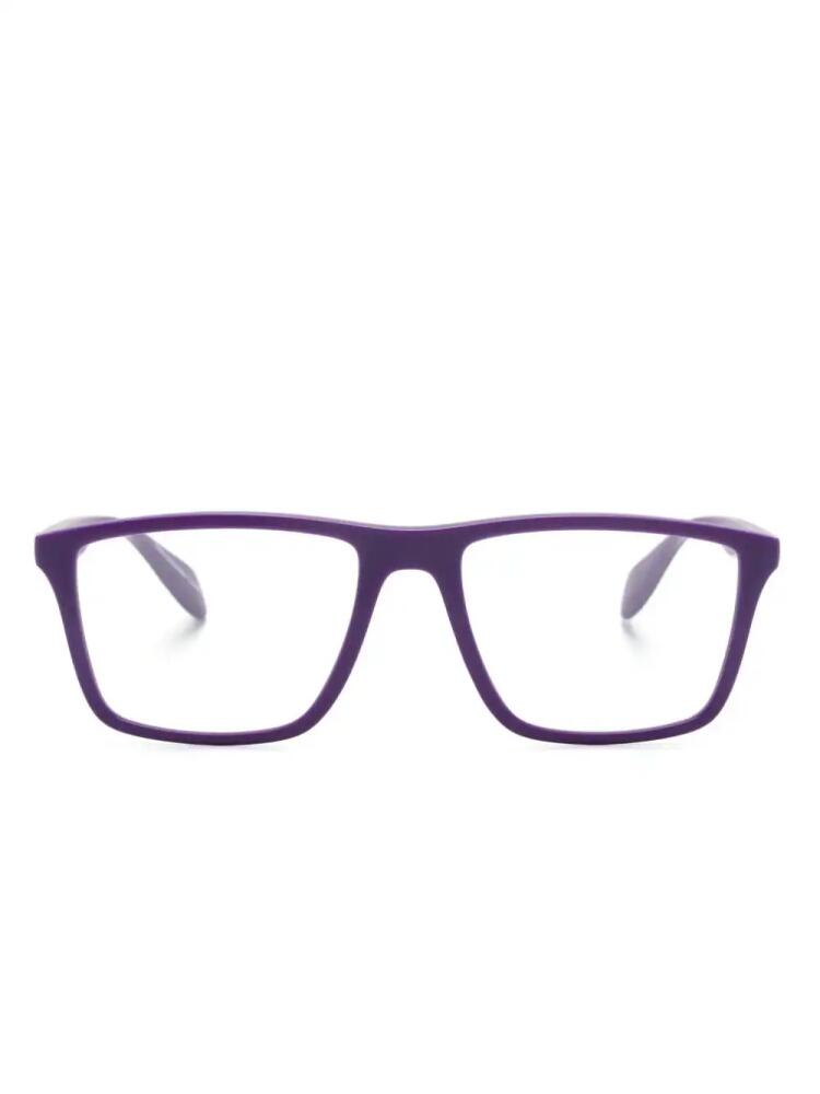 Emporio Armani logo-plaque square-frame glasses - Purple Cover