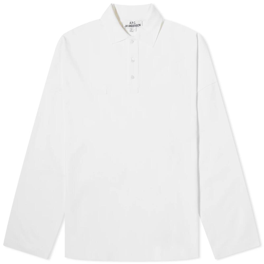 A.P.C. Men's x JW Anderson Murray Oversized Pique Polo Shirt in Off White Cover