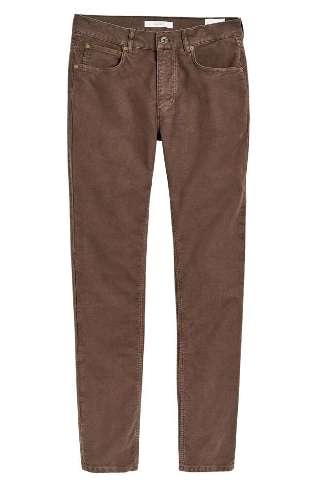 Billy Reid Moleskin Slim Fit Five Pocket Pants in Coffee Cover