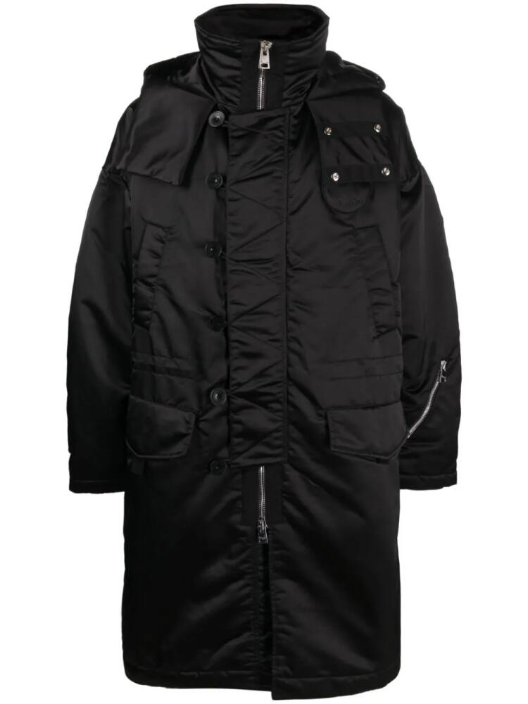 Etudes Lutece logo-patch parka coat - Black Cover