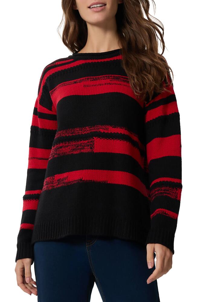 Jones New York Colorblock Crewneck Sweater in Jones Black/Deep Rouge Cover