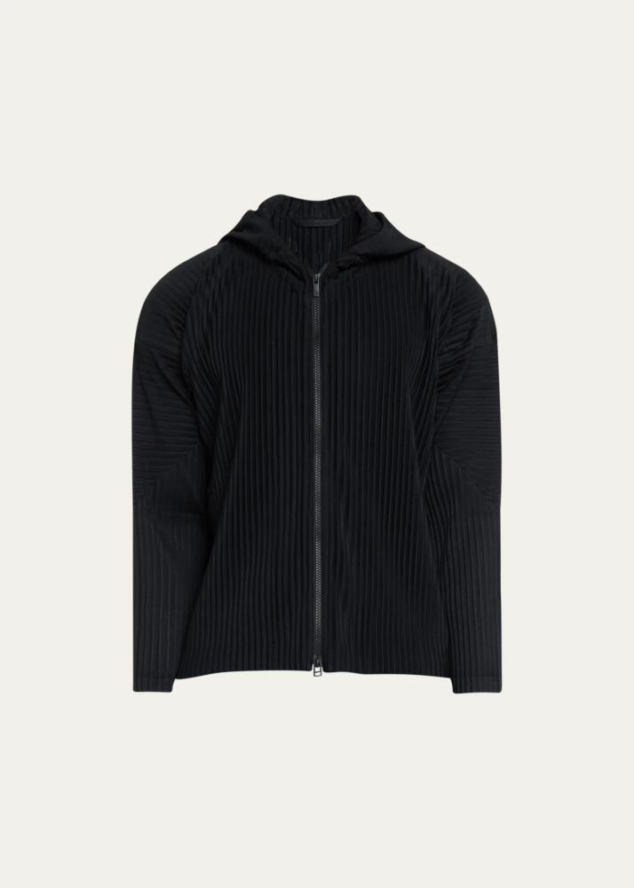 Homme Plisse Issey Miyake Men's Pleated Polyester Zip Hoodie Cover