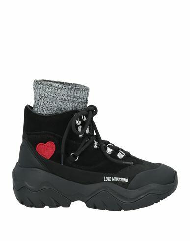 Love Moschino Woman Sneakers Black Leather, Textile fibers Cover