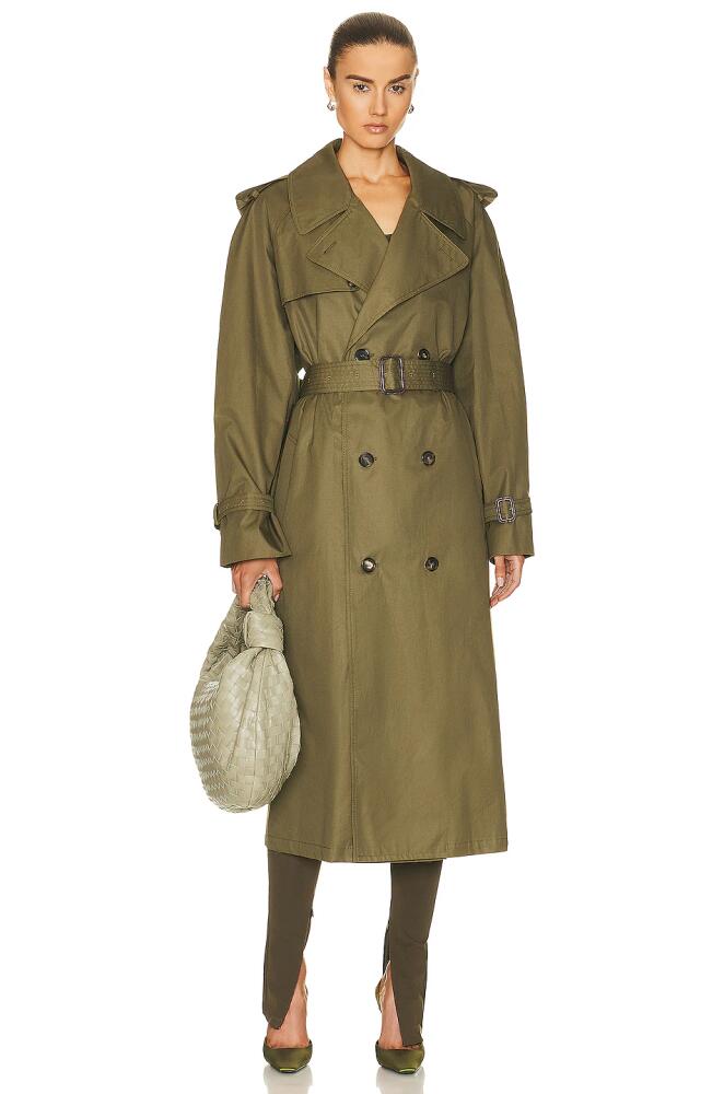 WARDROBE.NYC Trench Coat in Green Cover