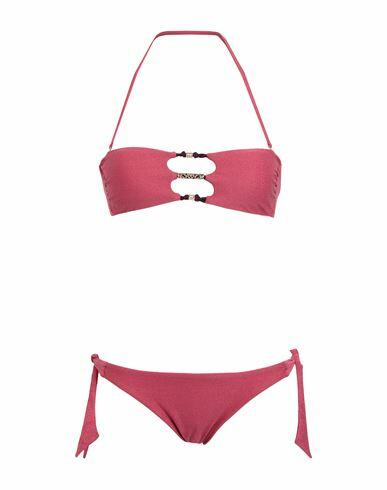 Miss Bikini Luxe Woman Bikini Garnet Polyamide, Elastane, Metal Cover