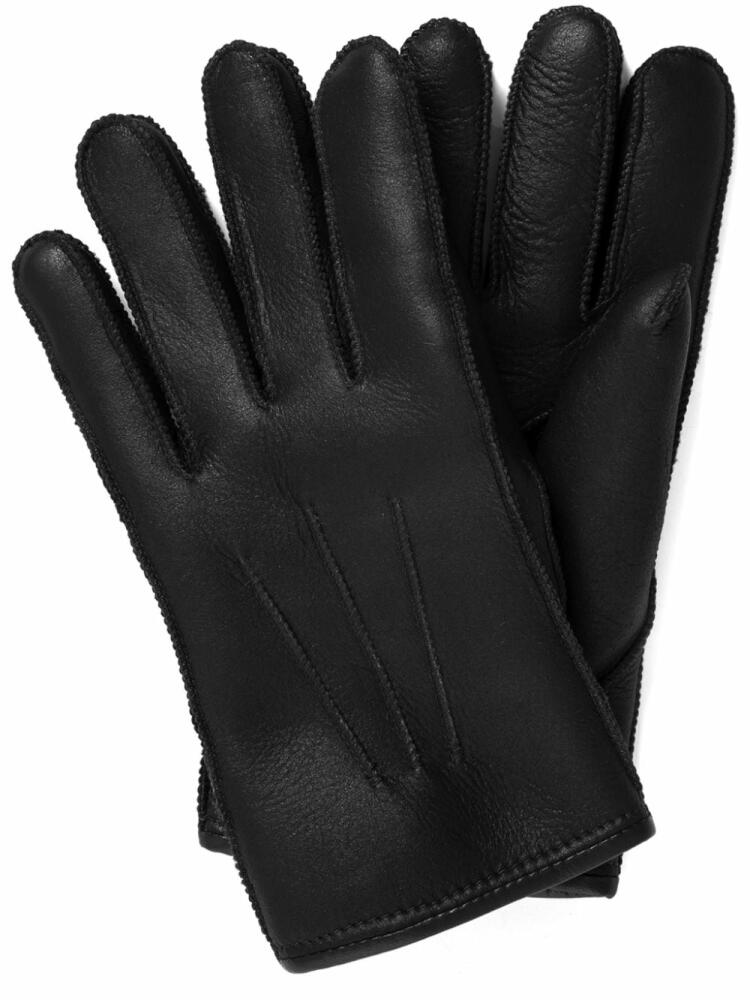 Parajumpers piped-stitch leather gloves - Black Cover