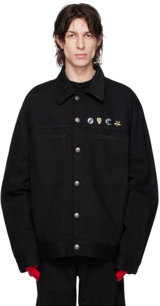 Charles Jeffrey LOVERBOY Black Hardware Denim Jacket Cover