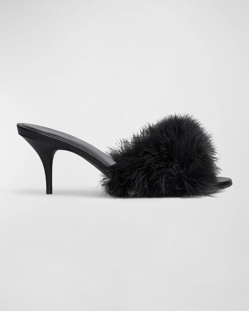 Balenciaga Boudoir Feather Mule Sandals Cover