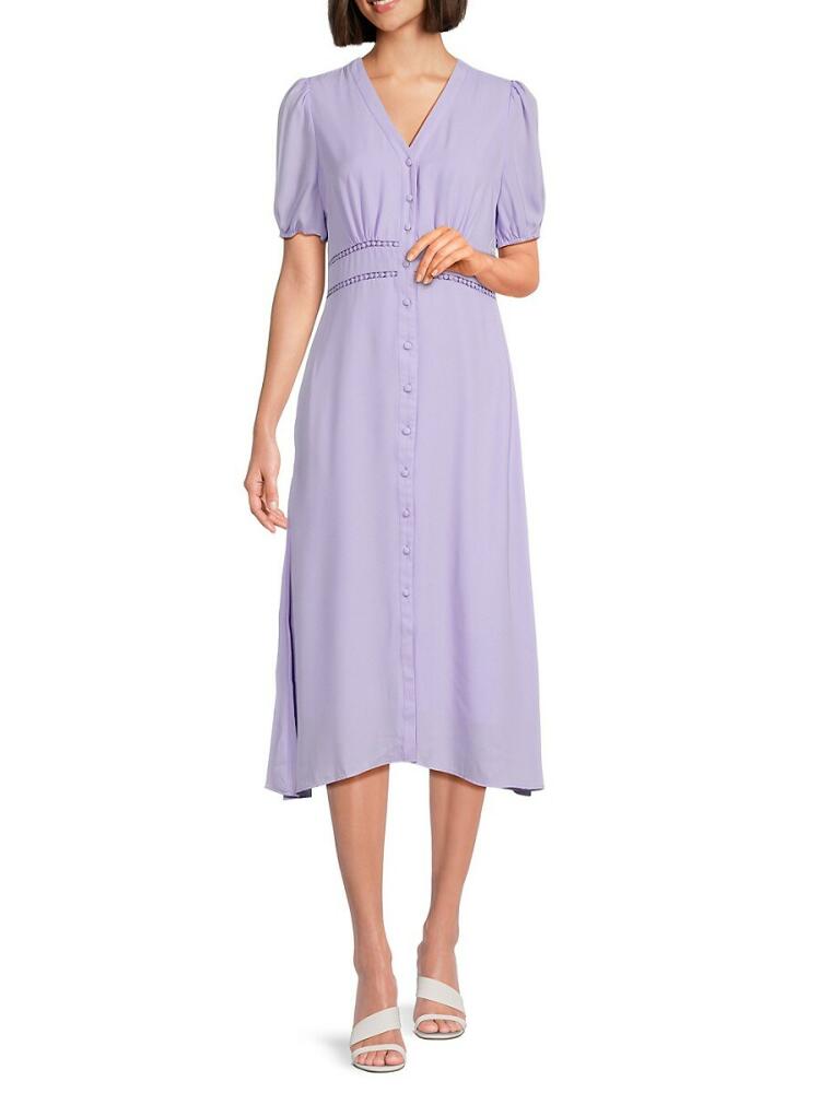 NANETTE nanette lepore Women's Puff Sleeve Midi Dress - Iris Bliss Cover