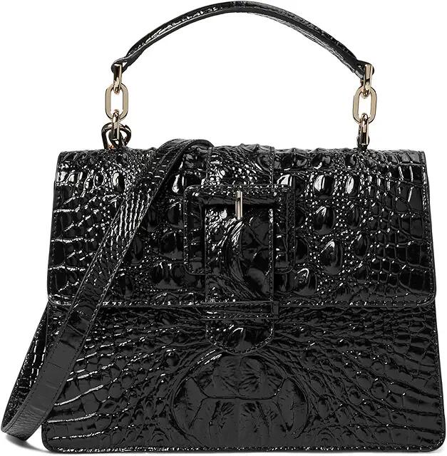 Brahmin Melbourne Small Hallie Satchels (Black) Cross Body Handbags Cover