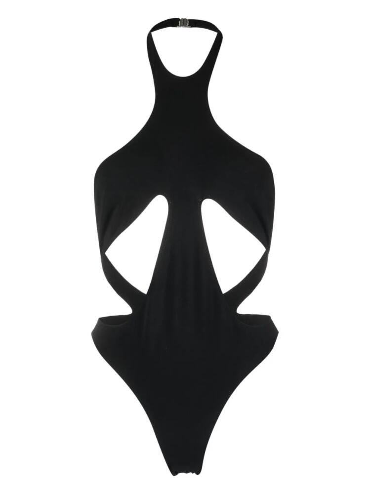 Mugler halterneck cut-out swimsuit - Black Cover