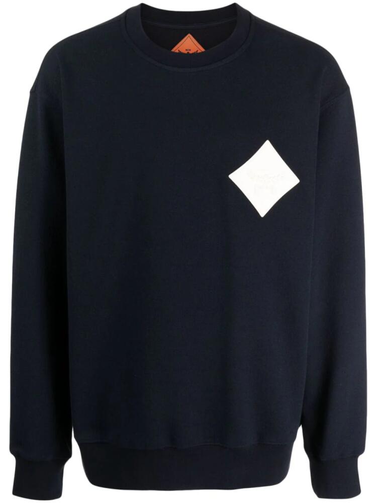 MCM logo-appliqué bouclé sweatshirt - Blue Cover