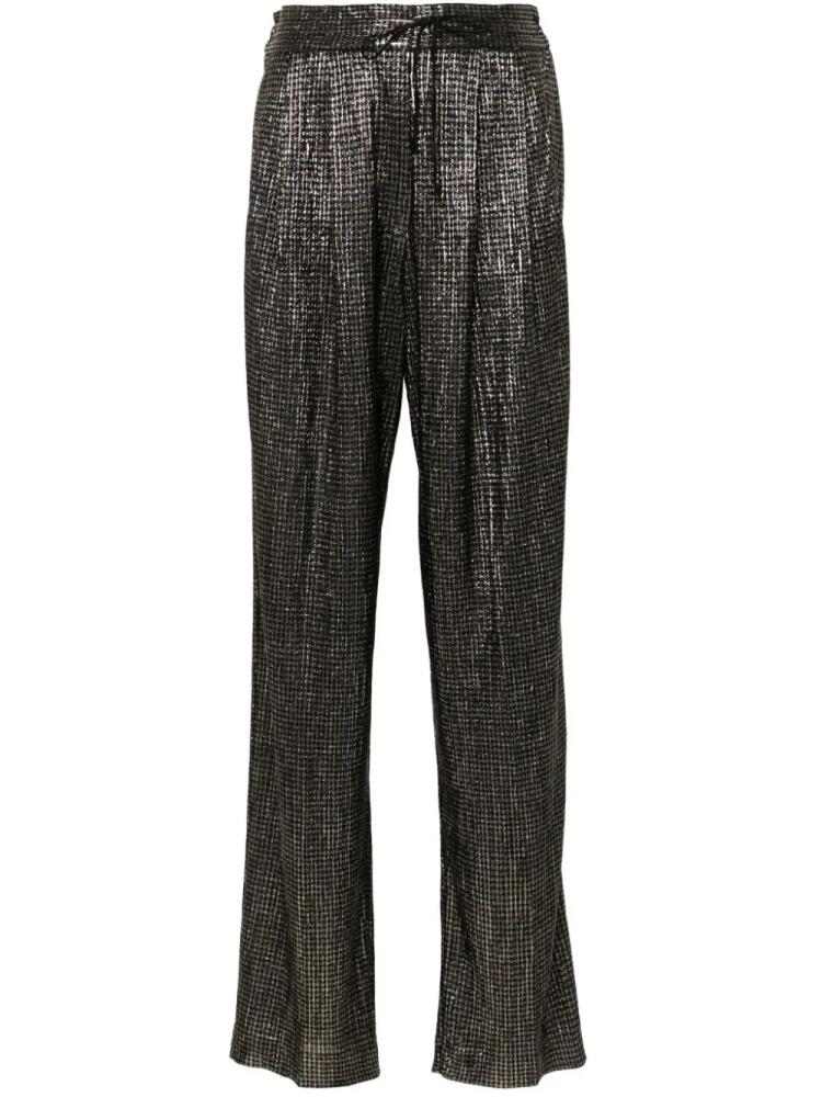 Forte Forte houndstooth metallic straight trousers - Black Cover