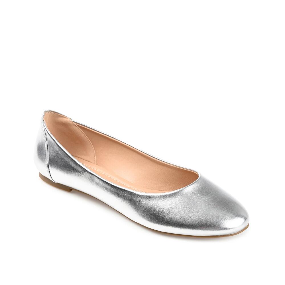 Journee Collection Wide Width Kavn Ballet Flat | Women's | Silver Metallic Cover