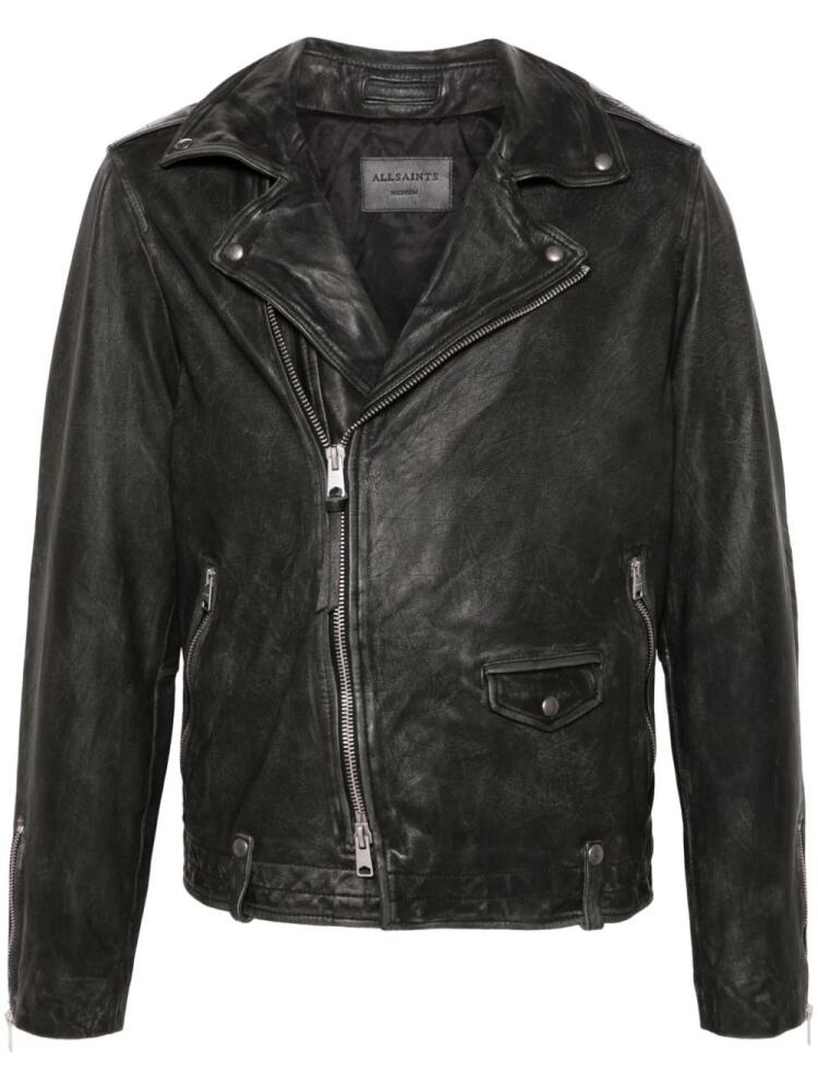 AllSaints Rosser leather biker jacket - Black Cover