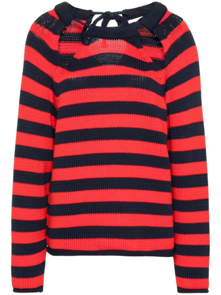 Claudie Pierlot striped chunky-knit jumper - Red Cover