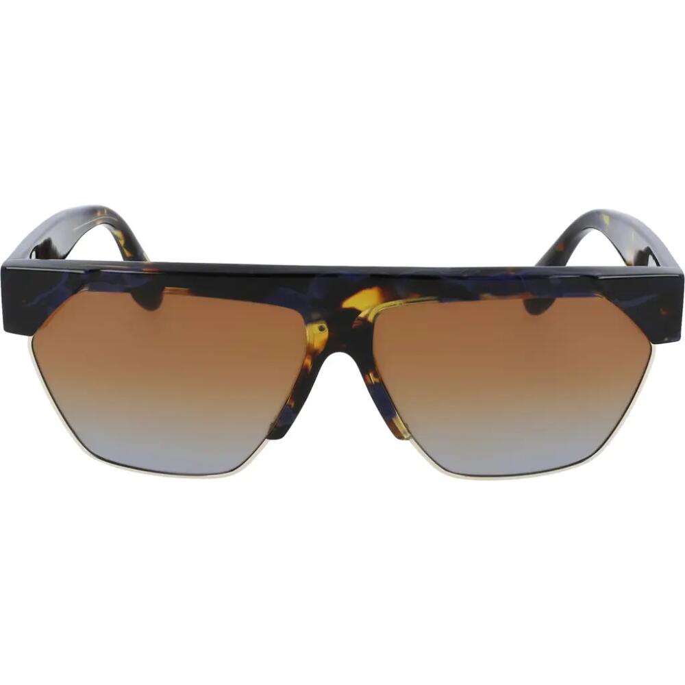 Victoria Beckham 62mm Gradient Sunglasses in Havana/Blue Cover