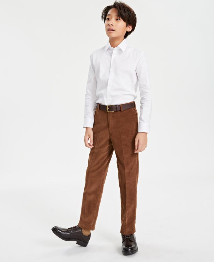 Michael Kors Big Boys Corduroy Classic Fit Dress Pant - Dark Camel Cover