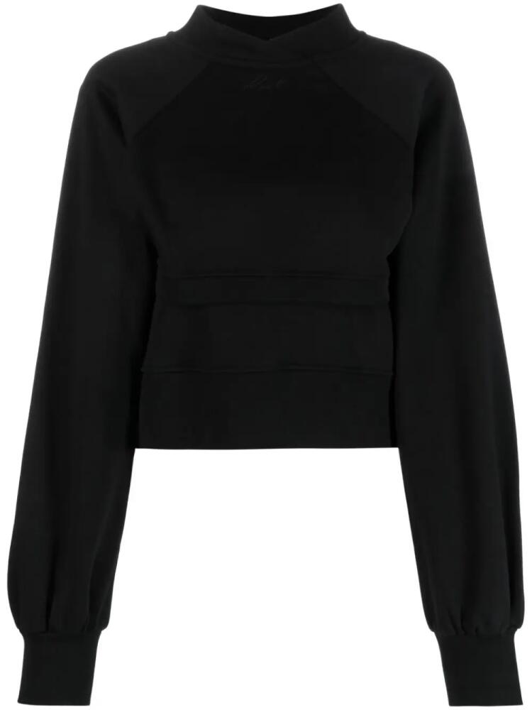 Karl Lagerfeld logo-embroidered cropped sweatshirt - Black Cover