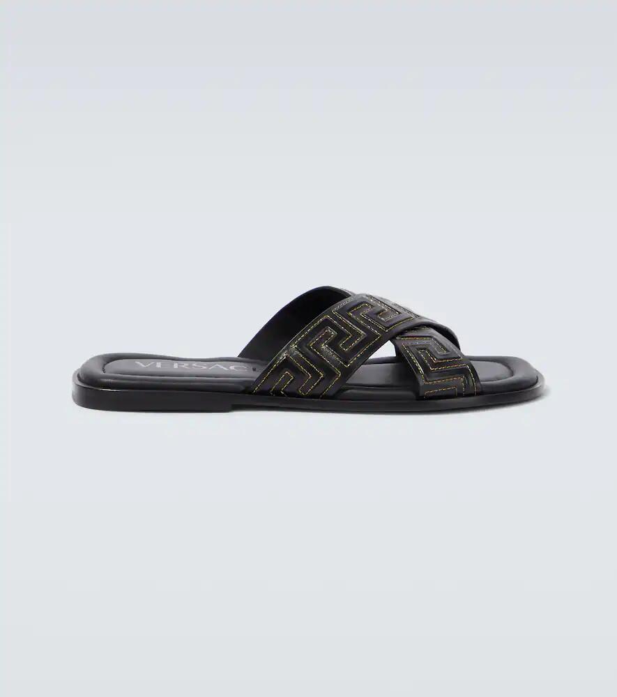 Versace Greca leather slides Cover