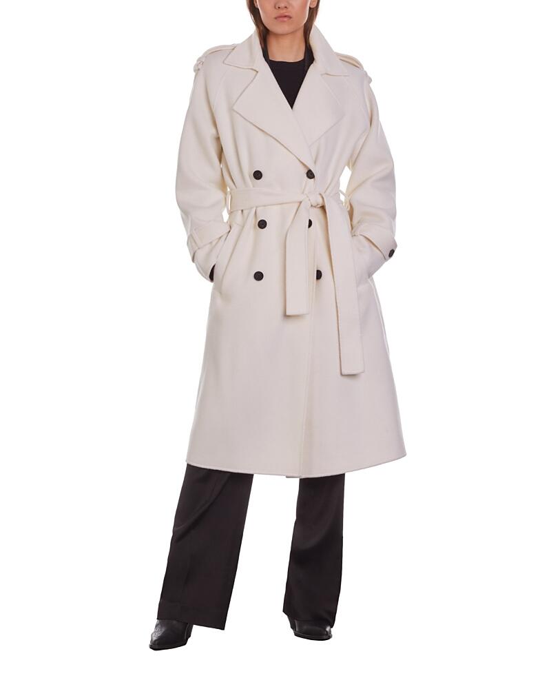 The Kooples Notch Collar Double Face Long Coat Cover