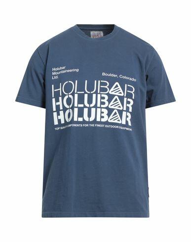 Holubar Man T-shirt Slate blue Cotton Cover