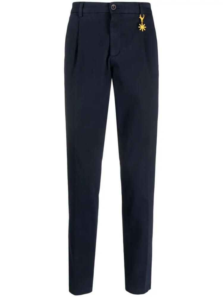 Manuel Ritz logo-charm gabardine skinny trousers - Blue Cover