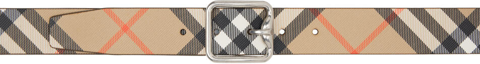 Burberry Beige Reversible Check B Buckle Belt Cover