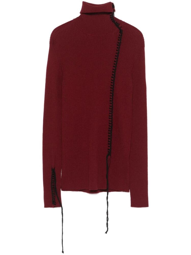 Yohji Yamamoto whipstitch-trim sweater - Red Cover