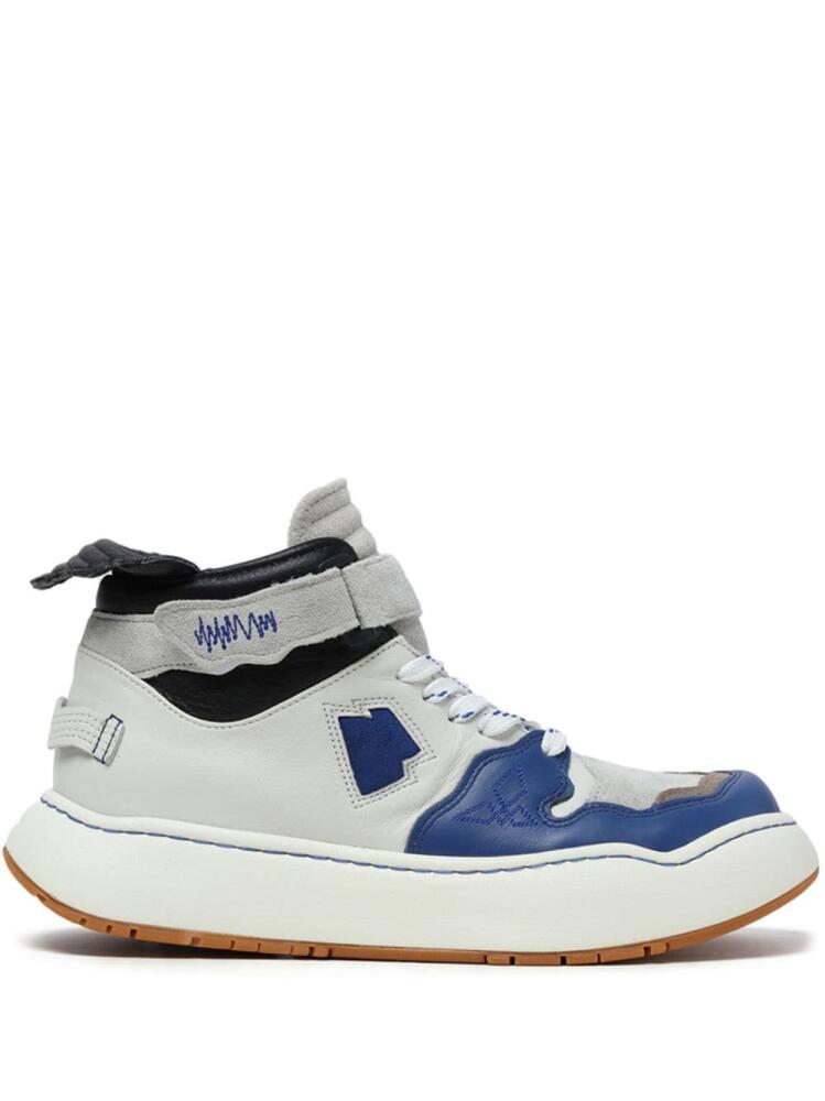 Ader Error panelled touch-strap high-top sneakers - Blue Cover