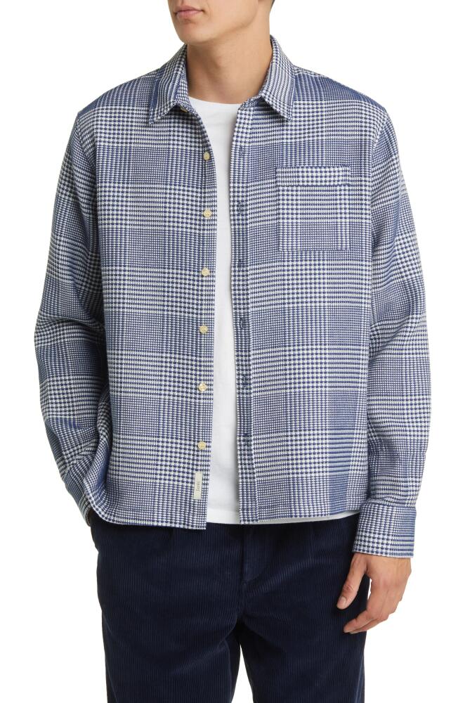 FORET Gentle Check Organic Cotton Button-Up Shirt in Navy Cover