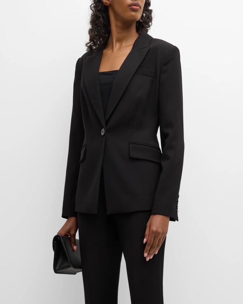 Elie Tahari The Sylvie Peak-Lapel Single-Button Blazer Cover