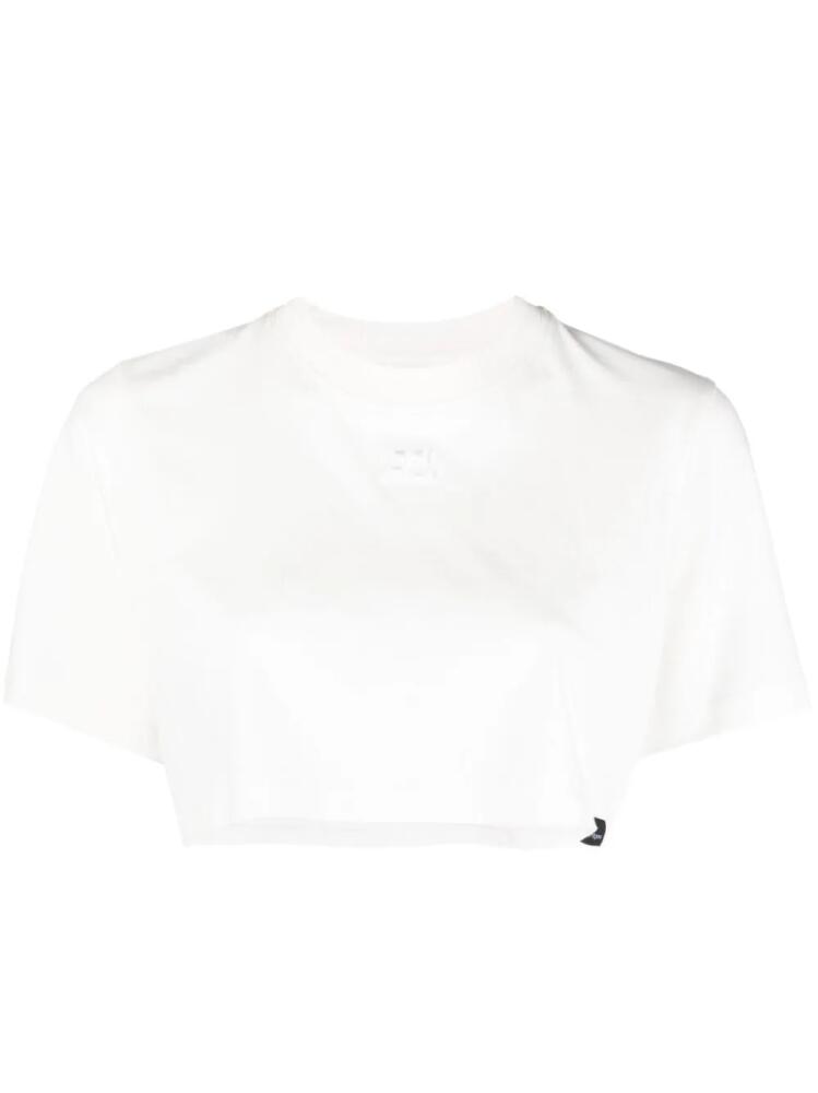 Courrèges cropped short-sleeved T-shirt - White Cover